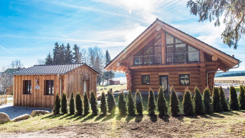 Naturstammhaus Und Appartements Zum Brockenbaecker Tanne Exterior photo